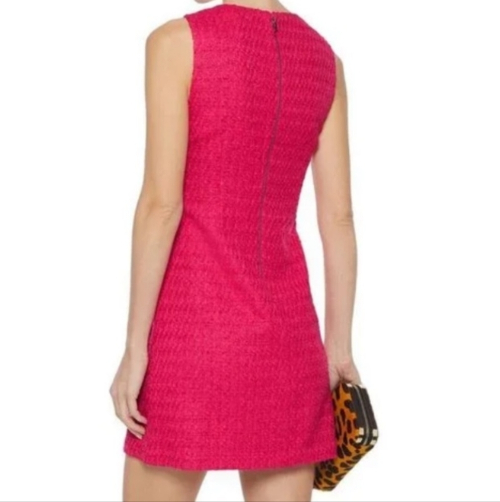 Alice + Olivia Clyde Tweed Boucle Shift A-line Dress Sleeveless Pink Sz 14 - Picture 2 of 12